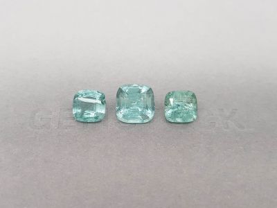 Set of blue tourmalines in cushion cut 6.63 ct, Afghanistan photo