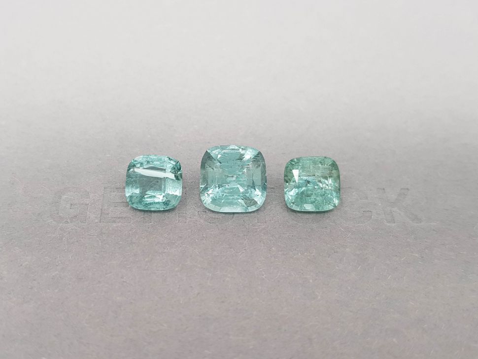 Set of blue tourmalines in cushion cut 6.63 ct, Afghanistan Image №1