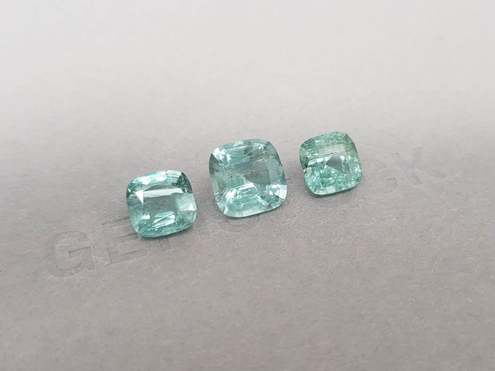Set of blue tourmalines in cushion cut 6.63 ct, Afghanistan Image №2