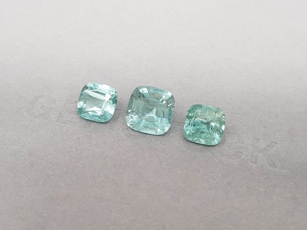 Set of blue tourmalines in cushion cut 6.63 ct, Afghanistan Image №3