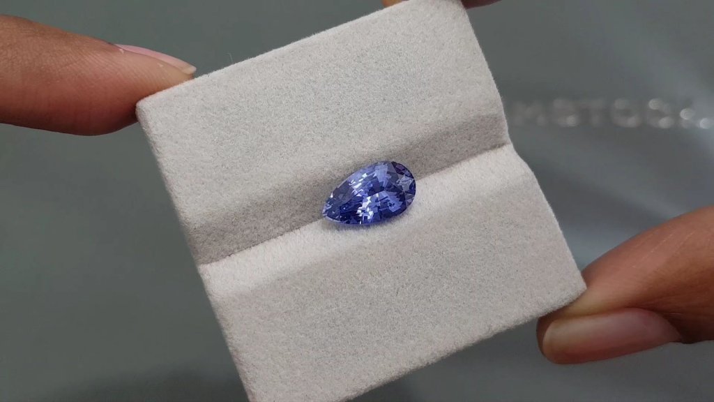 Cornflower blue sapphire from Sri Lanka in pear cut 3.51 ct Image №3