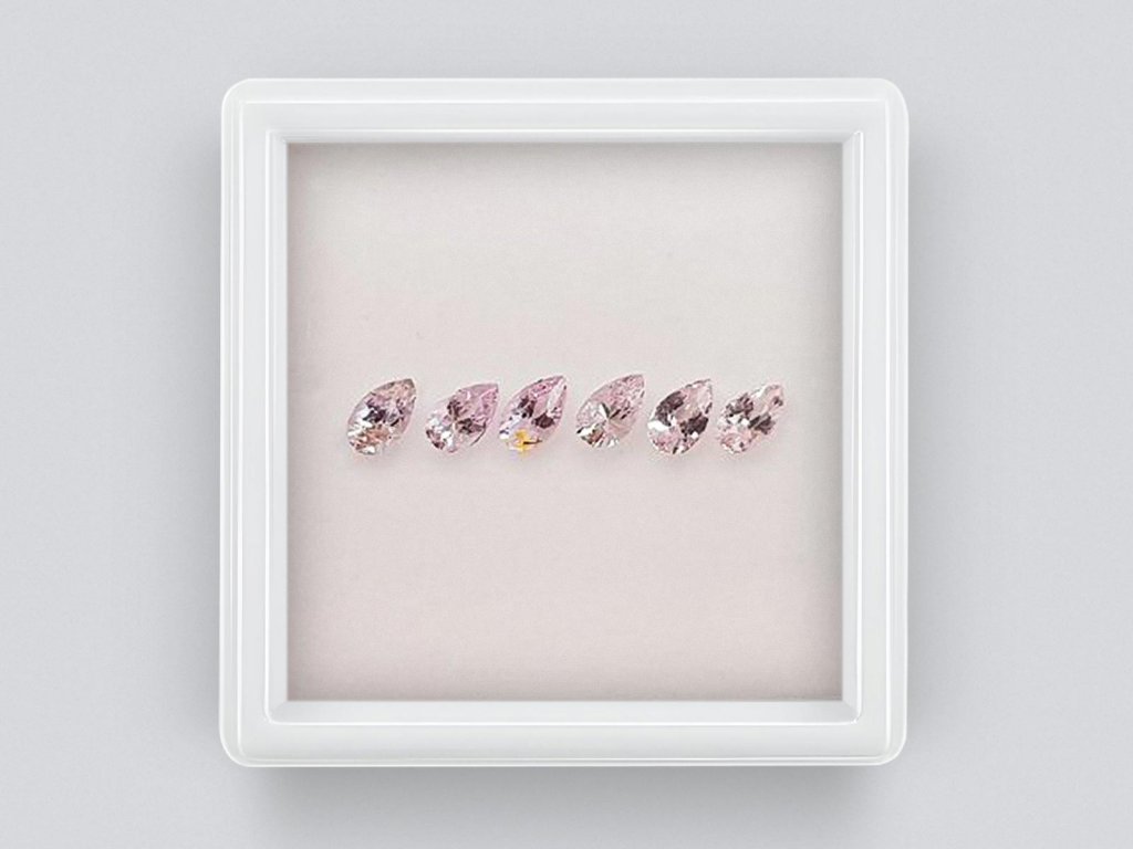 Set of calibrated sapphires 5x3 mm pear cut 1.33 carats/6 pcs Image №1