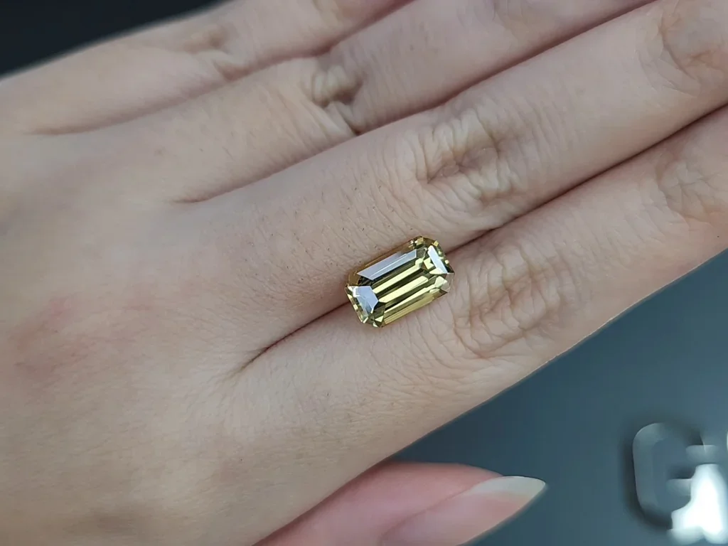 Gelber chrysoberyll im achteckschliff 4,04 carats, Madagaskar Image №2