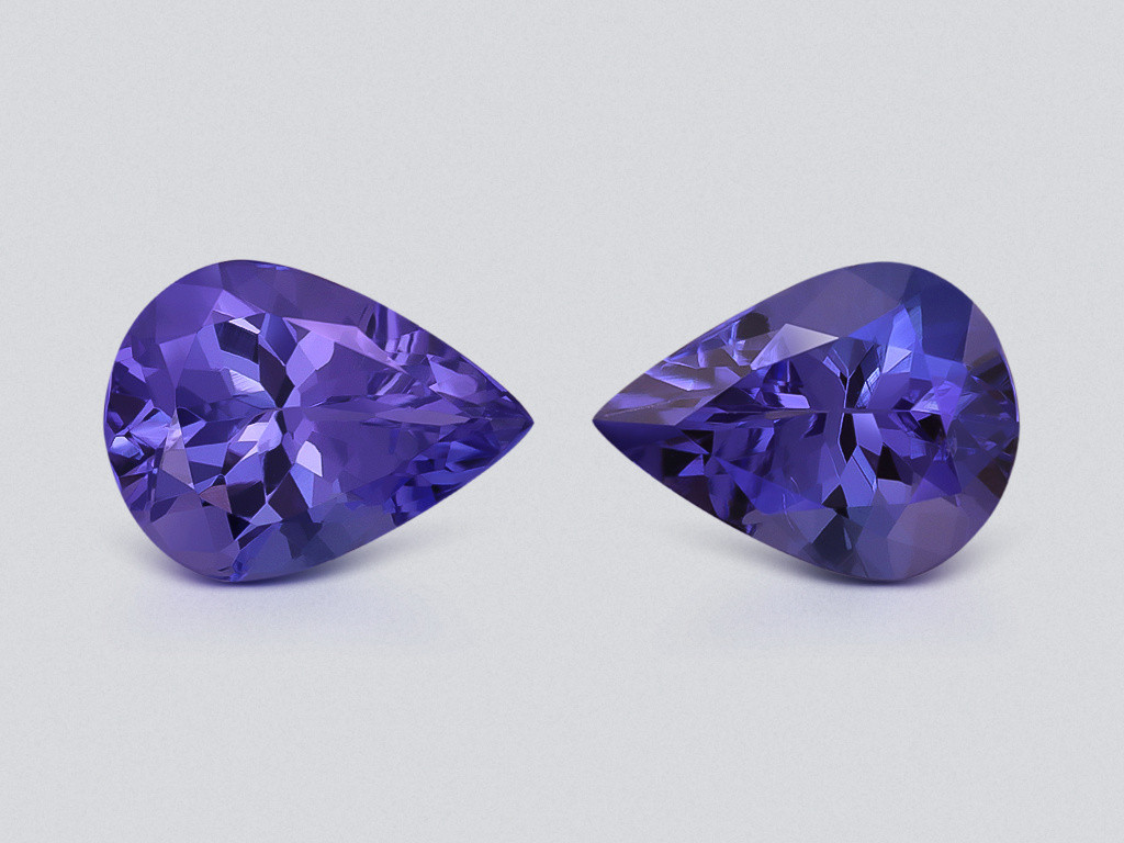 Pair of tanzanites pear cut  2.13 carats, Tanzania Image №1