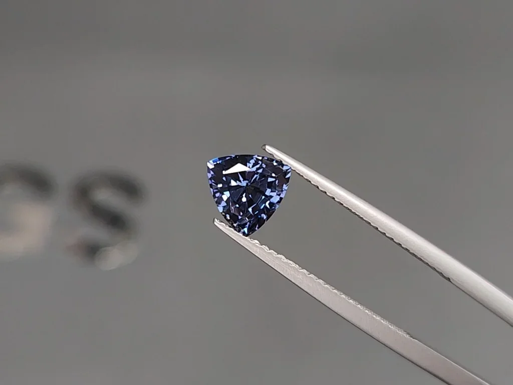 Blue spinel trillion cut 1.44 carats, Tanzania Image №3