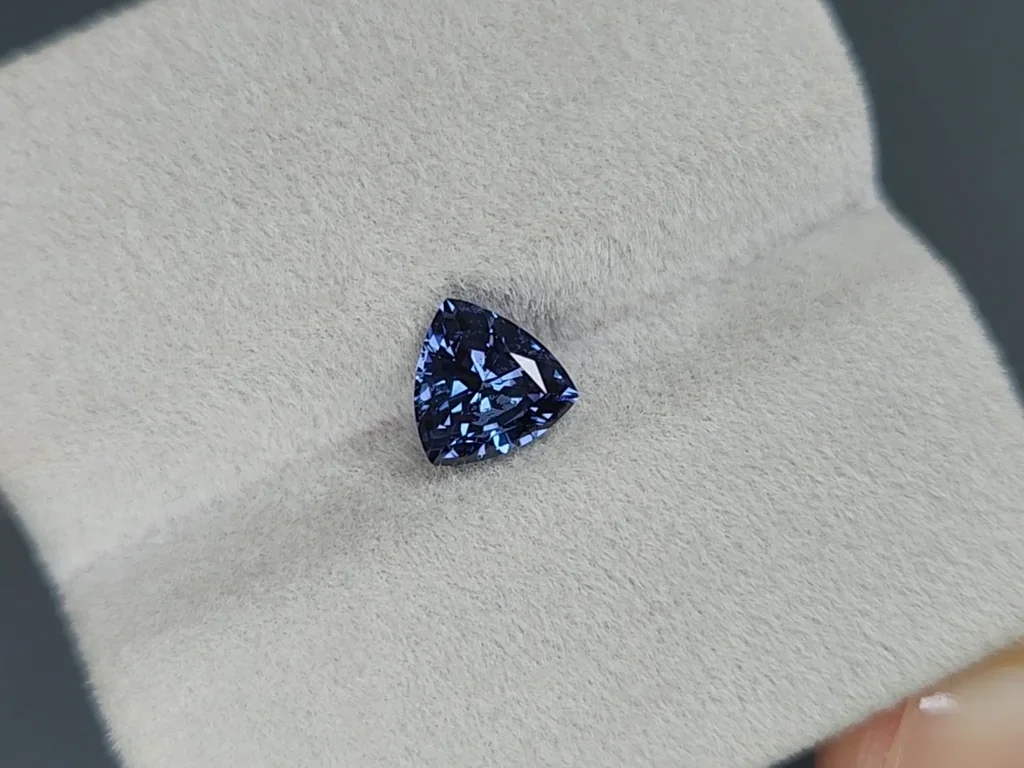 Blue spinel trillion cut 1.44 carats, Tanzania Image №4