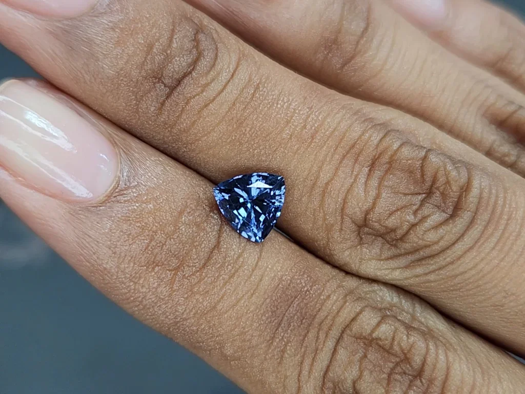 Blue spinel trillion cut 1.44 carats, Tanzania Image №2