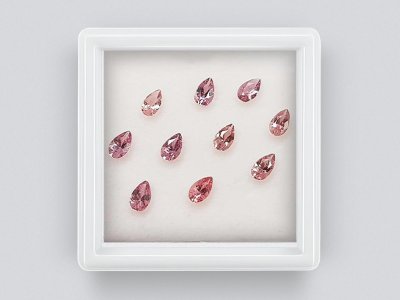 Ensemble de saphirs calibrés 5x3 mm, taille poire, 2,26 carats/10 pcs. photo