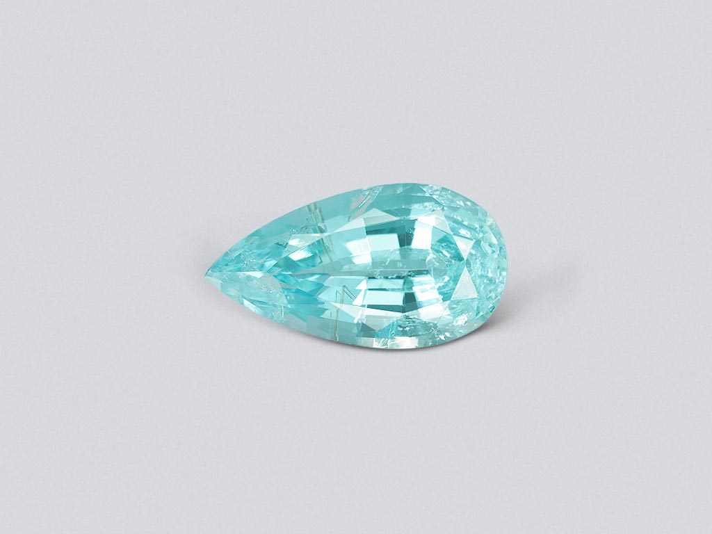Bluish-green Paraiba tourmaline in pear-cut 3.45 ct from Mozambique Image №1