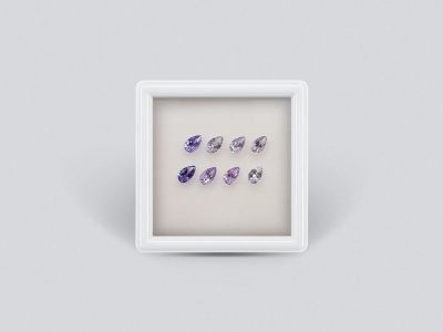Set of calibrated sapphires 5x3 mm pear cut 1.92 carats/8 pcs photo