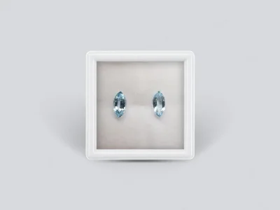 Pair of marquise cut aquamarines 1.85 carats photo