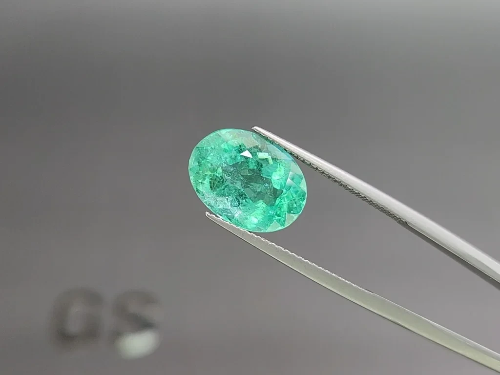 Ensemble de tourmalines Paraiba ovales vert néon 11,06 carats, Mozambique Image №3