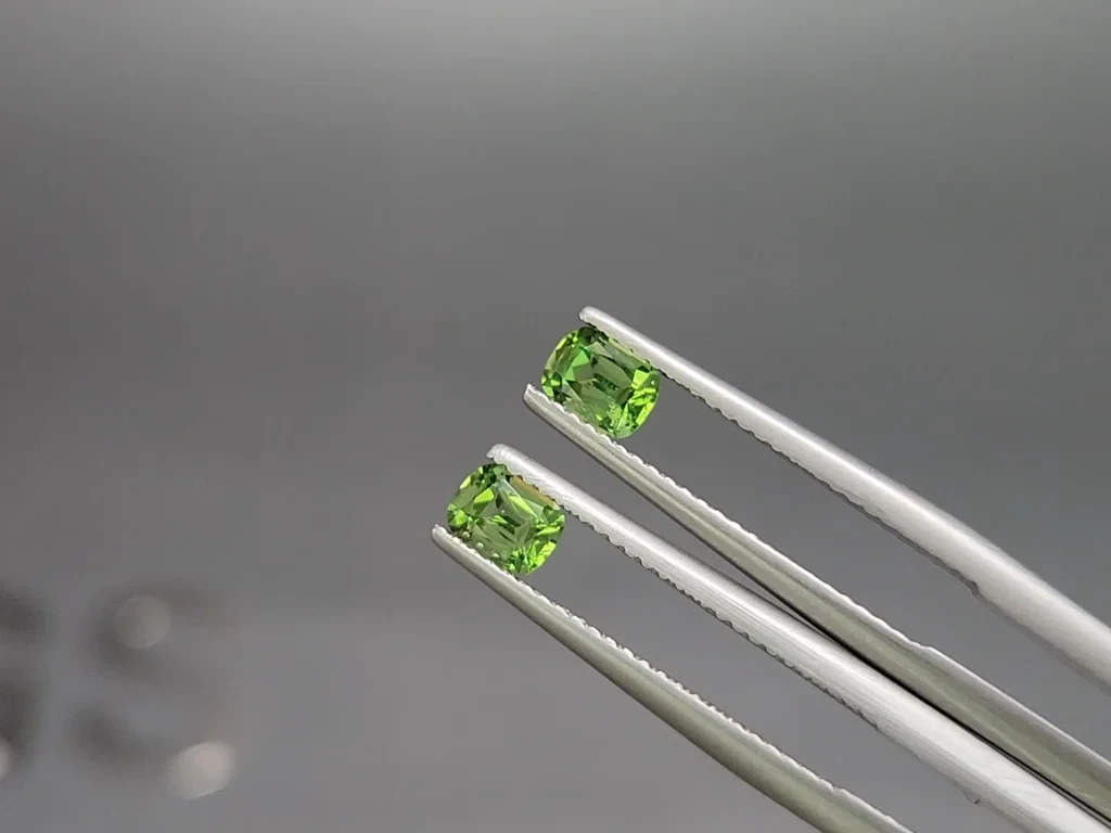 Une paire de grenats tsavorites taille coussin de 0,92 carat, Tanzanie Image №3