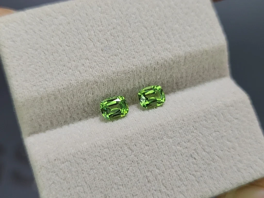 Une paire de grenats tsavorites taille coussin de 0,92 carat, Tanzanie Image №4
