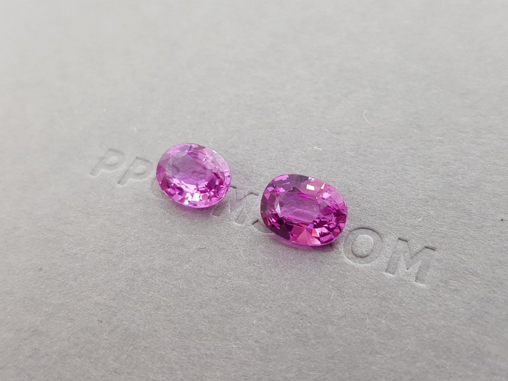 Pair of unheated pink sapphires 4.59 ct, Madagascar, GRS Image №2
