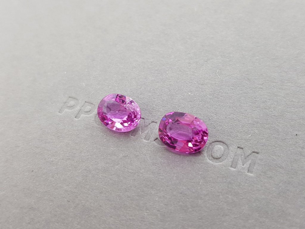 Pair of unheated pink sapphires 4.59 ct, Madagascar, GRS Image №4