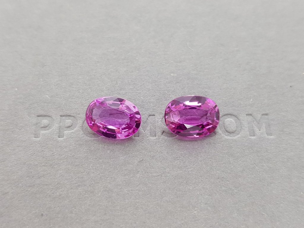 Pair of unheated pink sapphires 4.59 ct, Madagascar, GRS Image №5