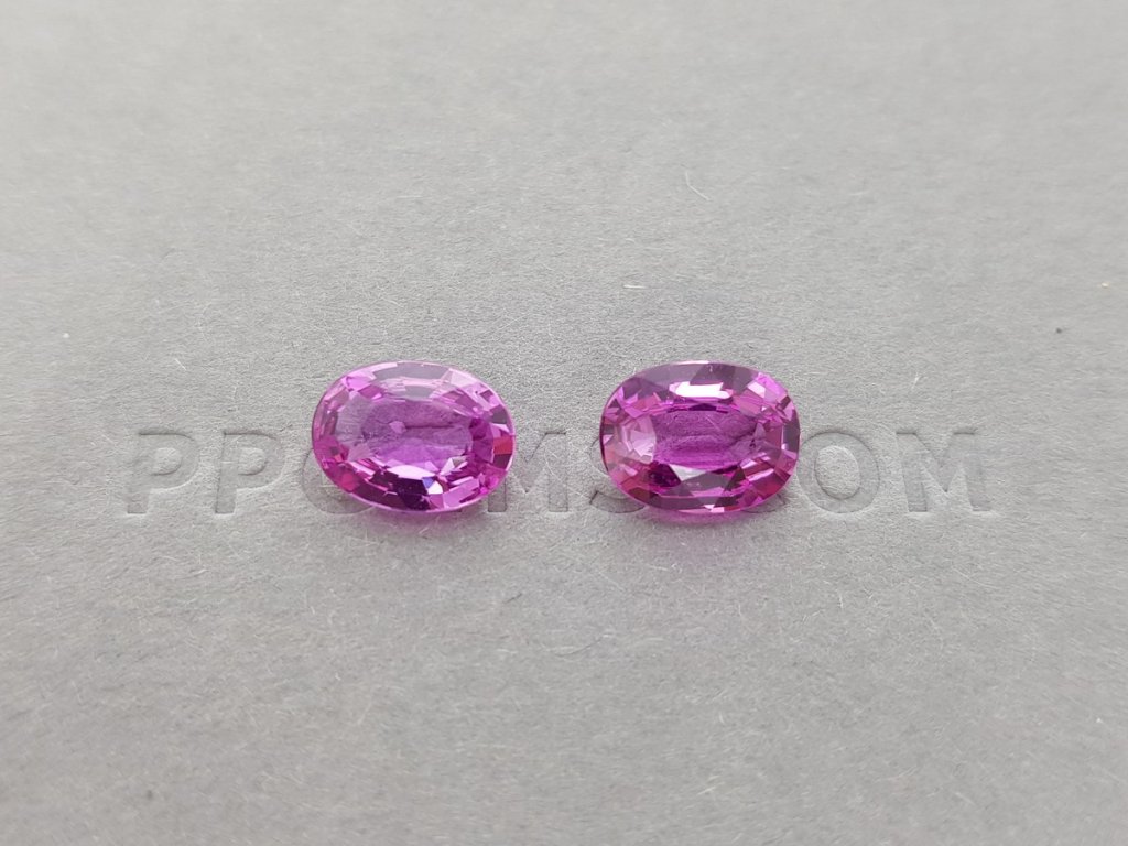 Pair of unheated pink sapphires 4.59 ct, Madagascar, GRS Image №1