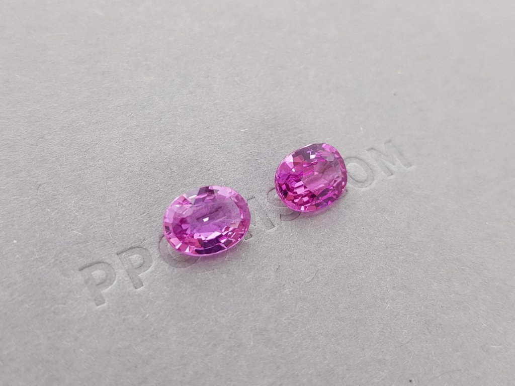Pair of unheated pink sapphires 4.59 ct, Madagascar, GRS Image №3