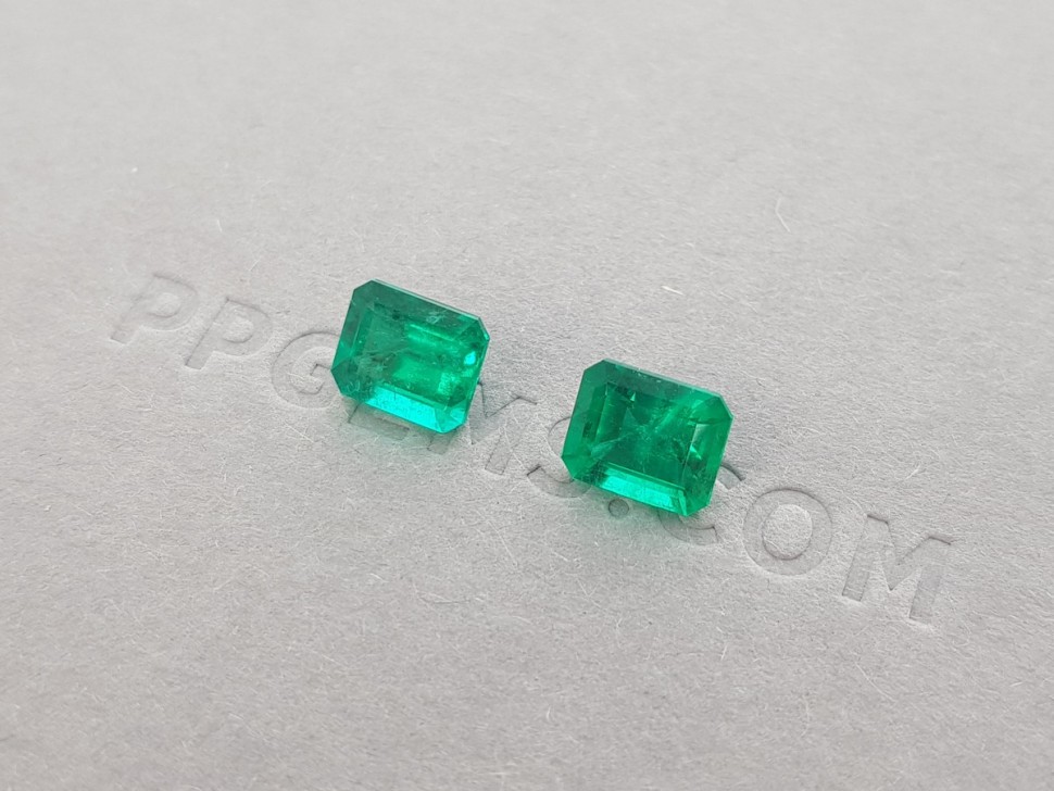 Pair of Colombian emeralds 2.19 ct Image №4
