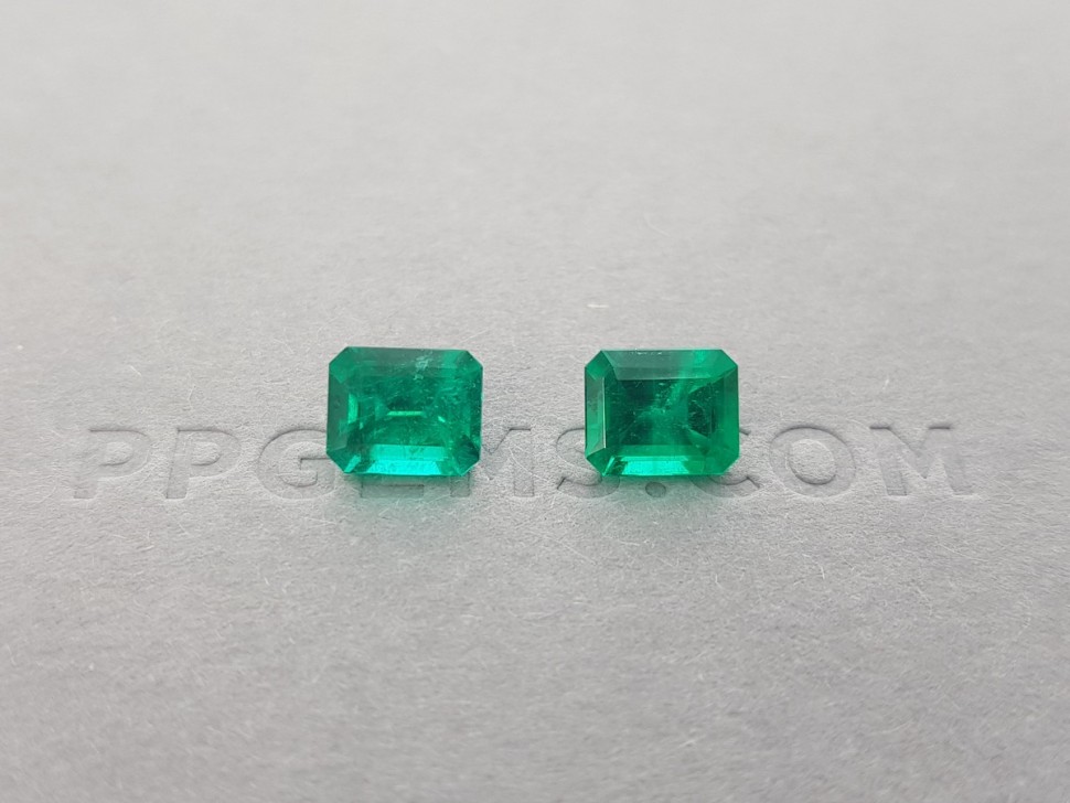 Pair of Colombian emeralds 2.19 ct Image №5