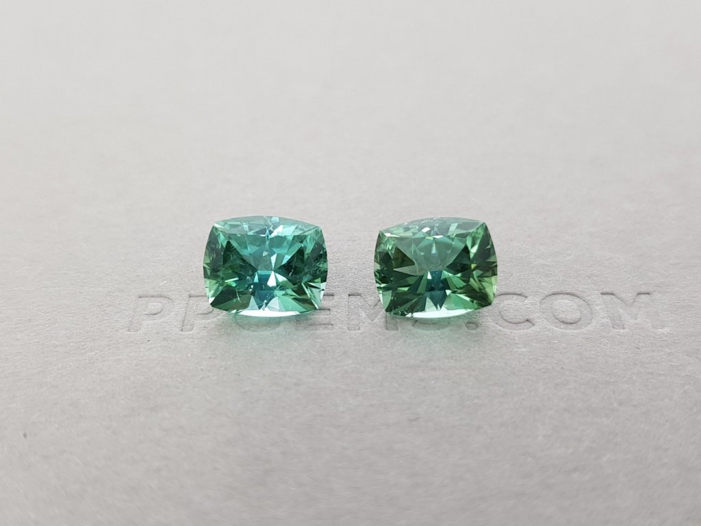 Pair of green tourmalines 5.76 ct, Afghanistan Image №1