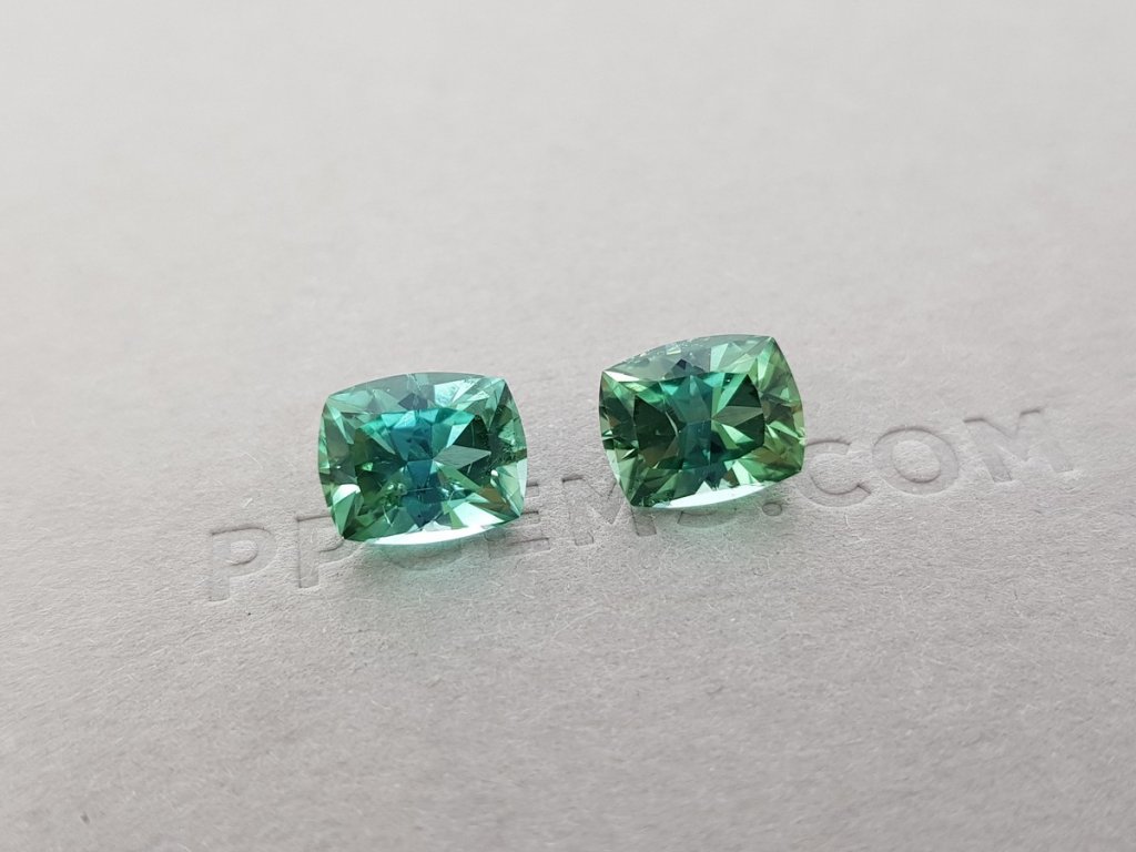 Pair of green tourmalines 5.76 ct, Afghanistan Image №2