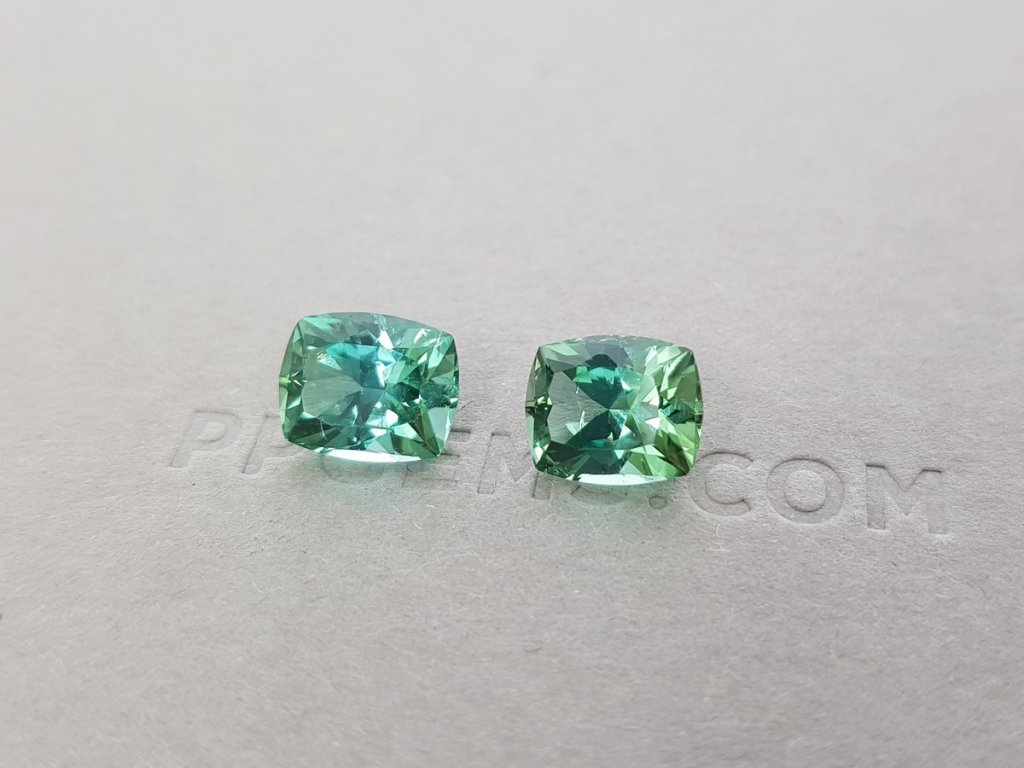 Pair of green tourmalines 5.76 ct, Afghanistan Image №3