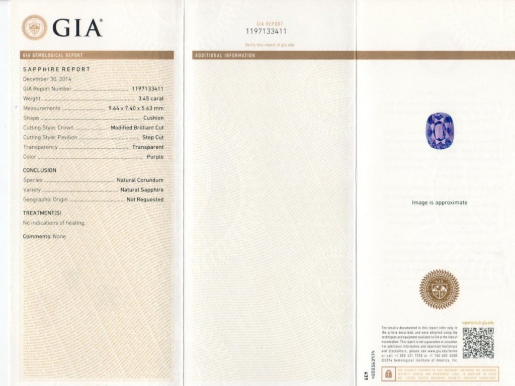 Identification Report GIA Image №1