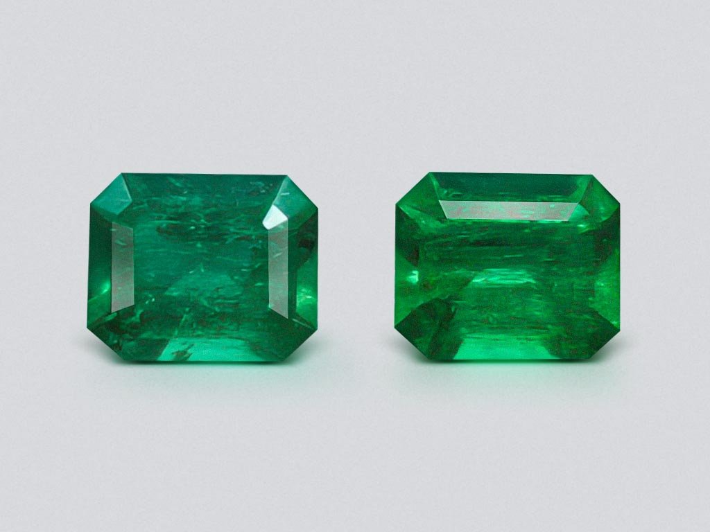 Pair of Muzo Green emeralds 2.17 ct, Colombia Image №1