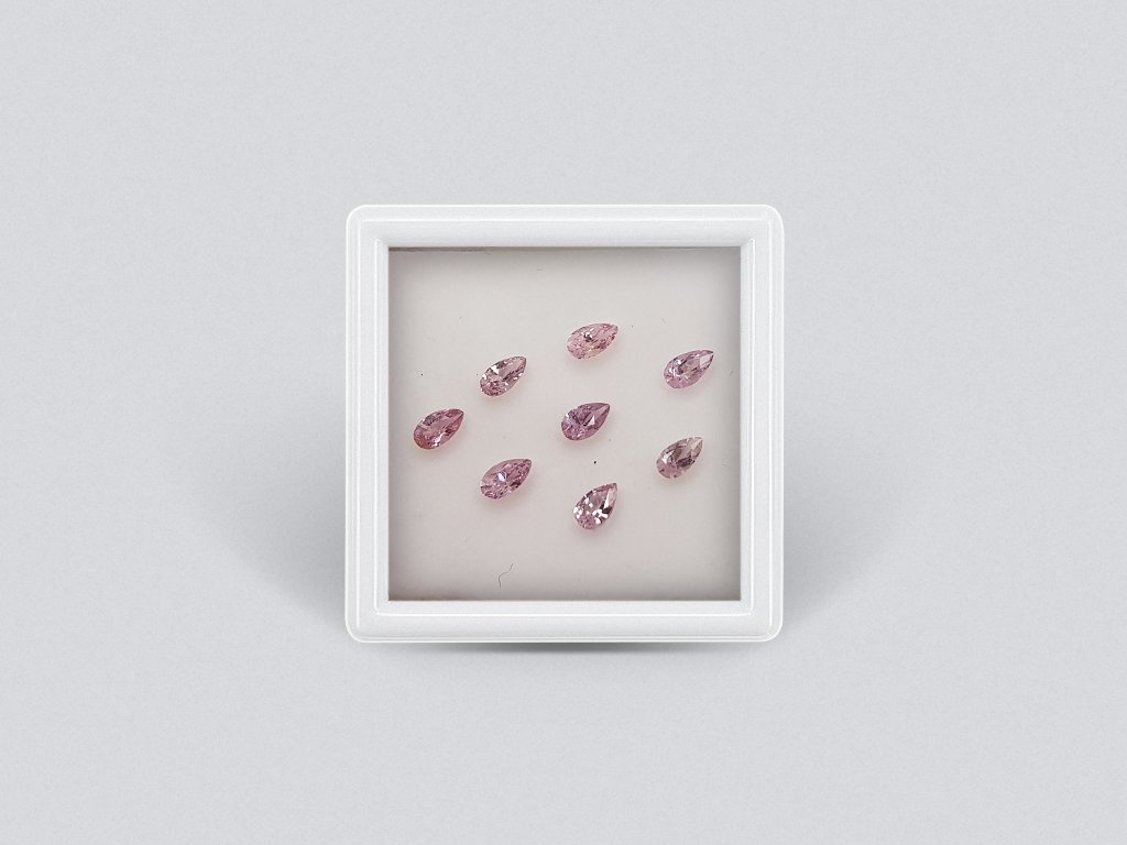 Set of calibrated sapphires 5x3 mm pear cut 1.79 carats/8 pcs Image №1