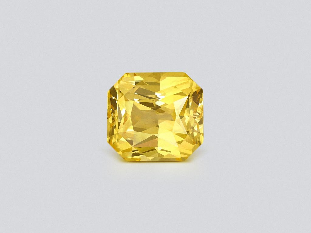 Zafiro amarillo intenso de talla radiante sin calentar de 5,02 carats, Sri Lanka Image №1