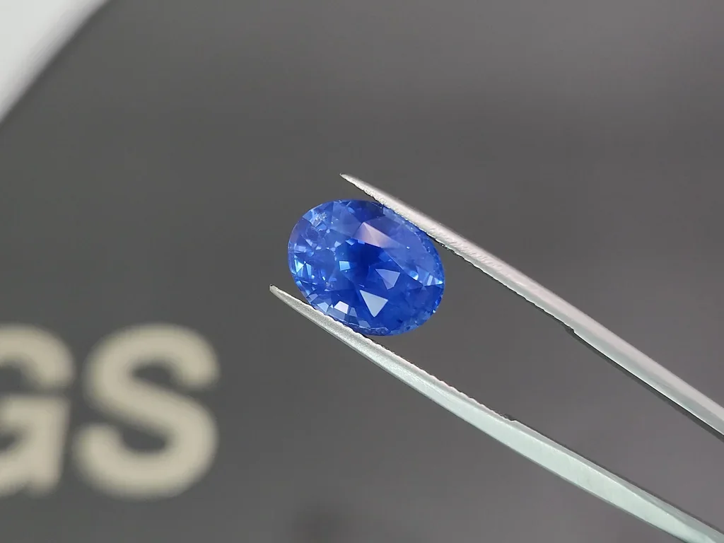 Zafiro azul aciano de talla ovalada sin calentar de 7,24 ct de Sri Lanka Image №3