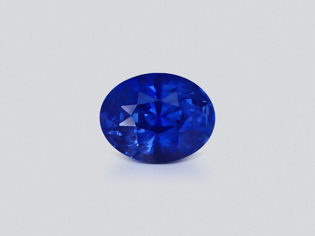 Zafiro azul aciano de talla ovalada sin calentar de 7,24 ct de Sri Lanka Image №1