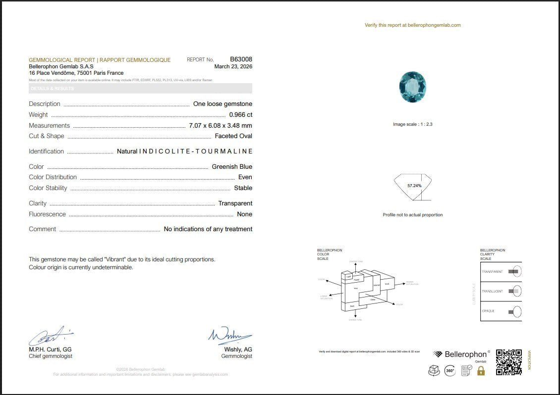 Tourmaline Vibrant  indigolite in oval 0,96 carats, Namibie Image №6