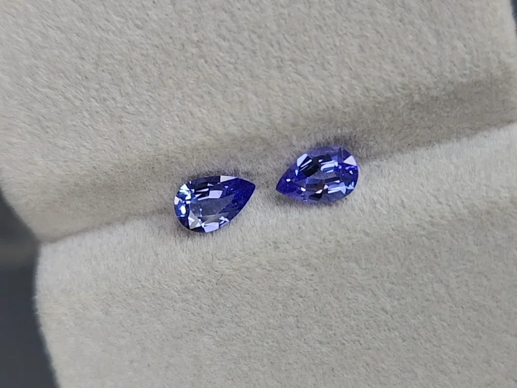 Par de tanzanitas lavanda talla pera de 1,07 quilates, Tanzania Image №4