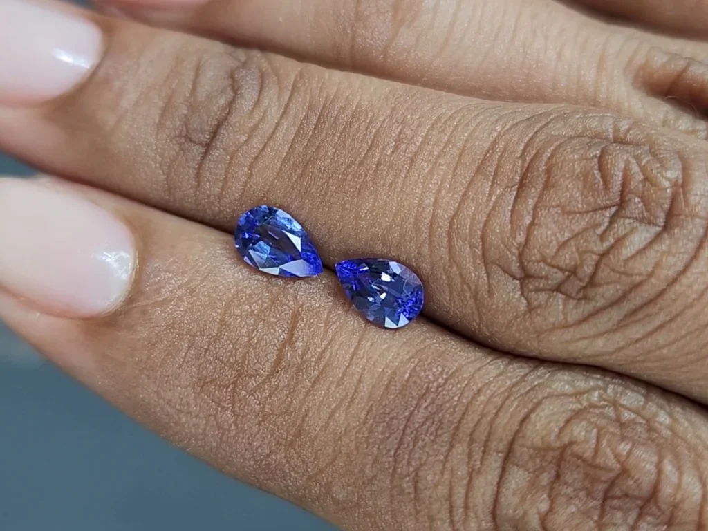 Par de tanzanitas lavanda talla pera de 1,07 quilates, Tanzania Image №2