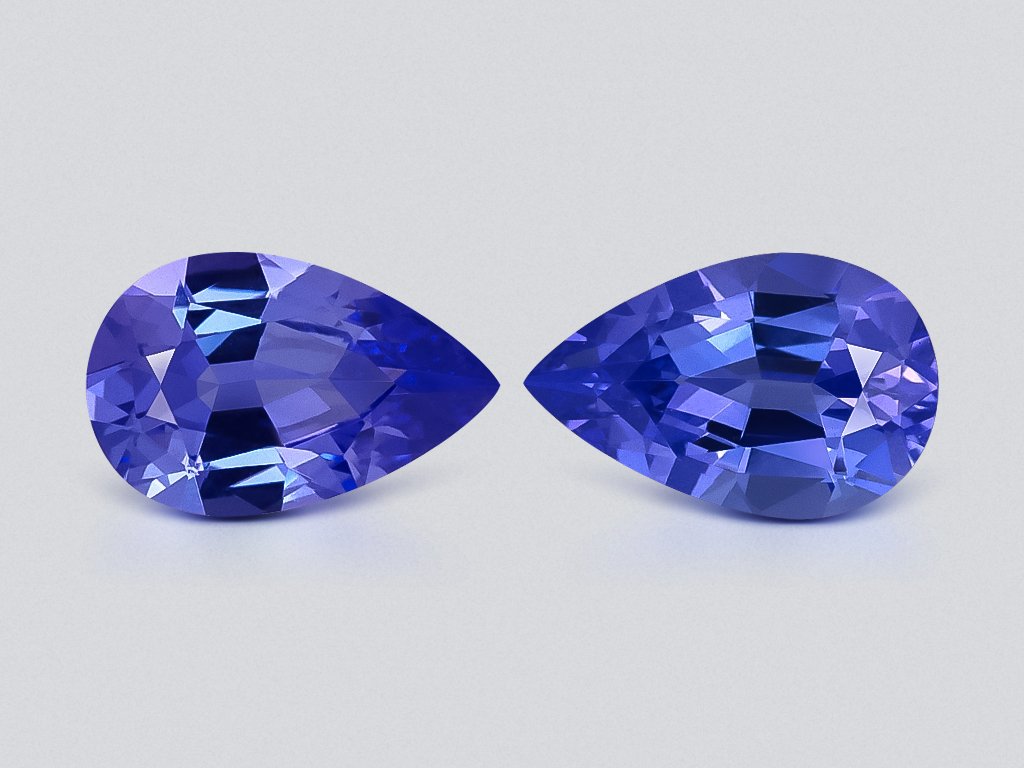 Par de tanzanitas lavanda talla pera de 1,07 quilates, Tanzania Image №1