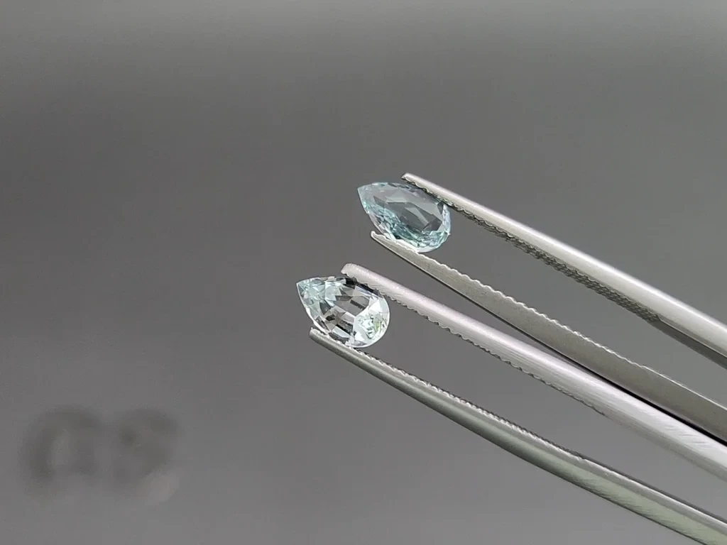 Ensemble aigues-marines taille poire, 1,92 carat, Madagascar Image №4