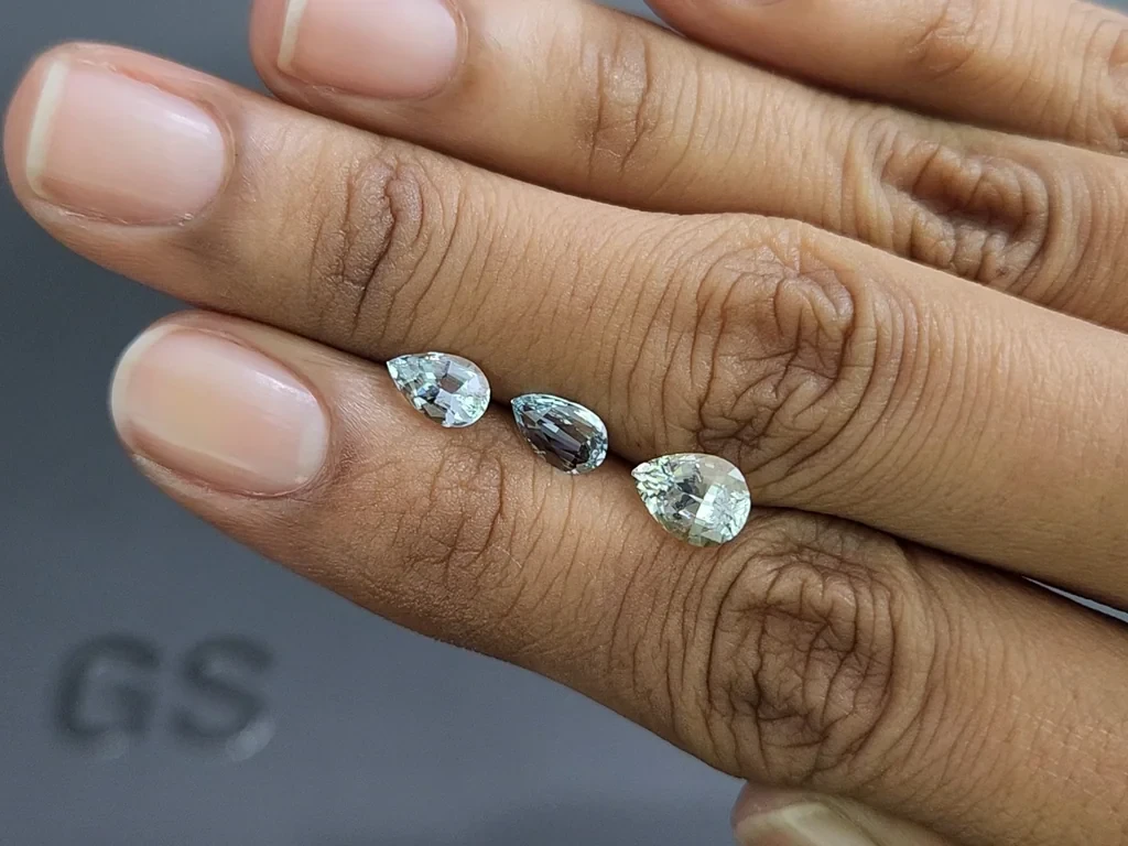 Ensemble aigues-marines taille poire, 1,92 carat, Madagascar Image №2