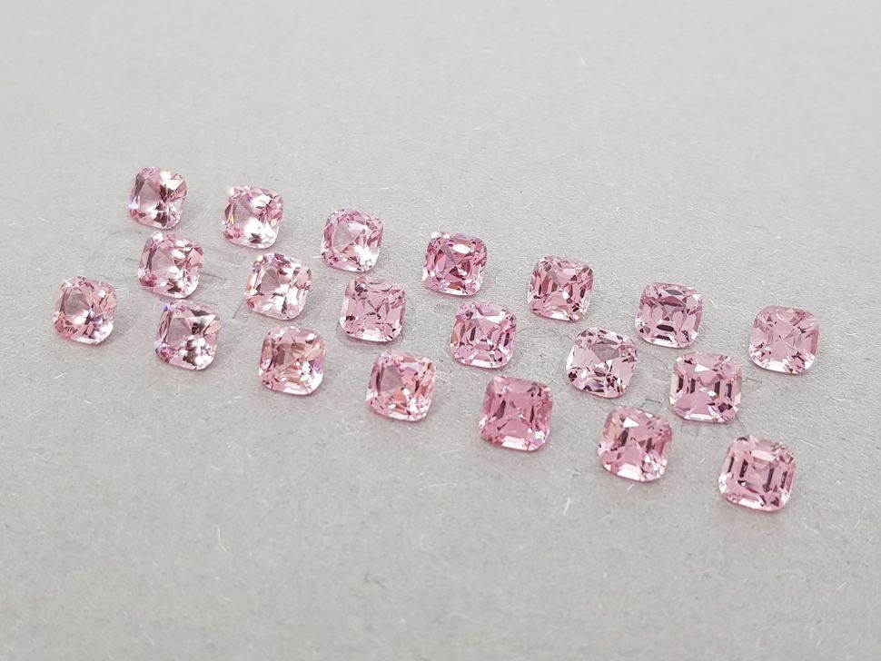 Set of 20 cushion cut pink spinels 9.56 ct, Burma Image №3