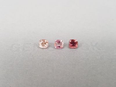 Set of pink and red tourmalines 1.73 ct photo