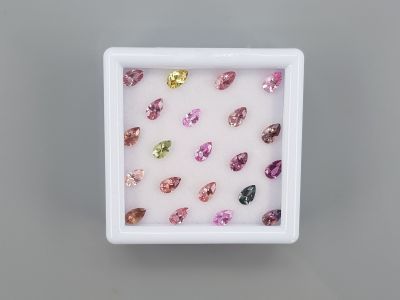 Set of calibrated sapphires 5x3 mm in pear cut 4.47 carats/21 pcs. photo