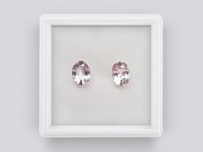 Paire de morganites taille ovale 1,24 carats photo