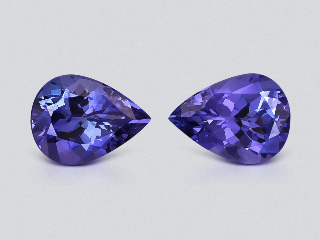 Pair of tanzanites pear cut 2.38 carats, Tanzania Image №1