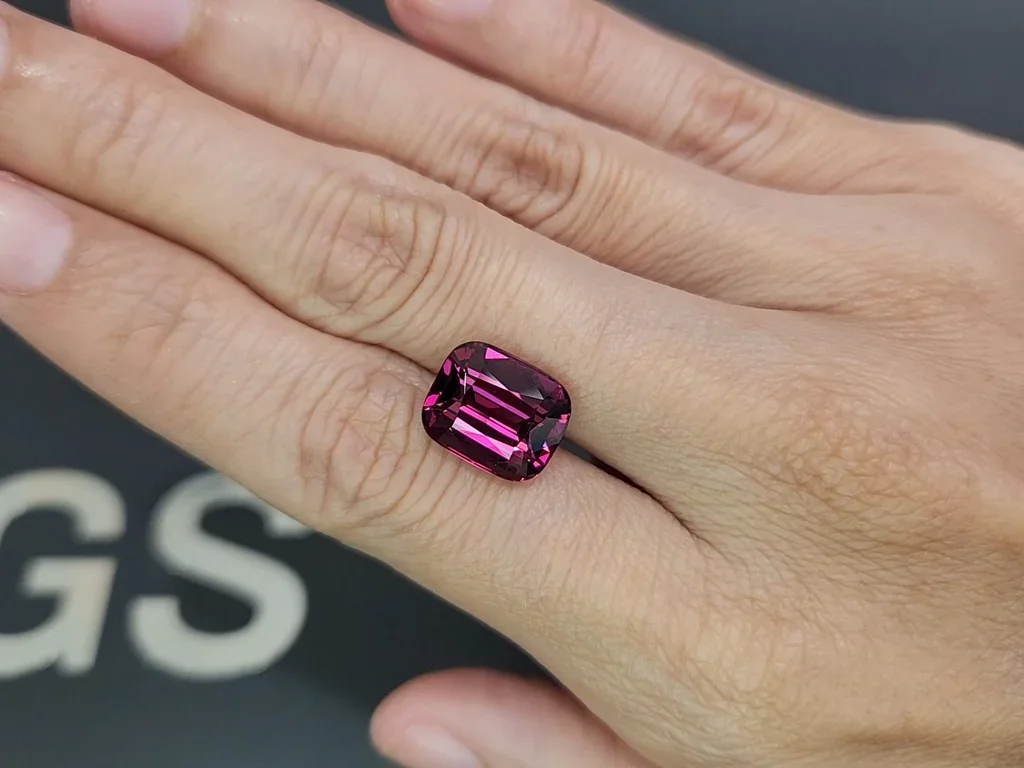 Grenat rhodolite taille coussin 8,00 carats, Tanzanie Image №2