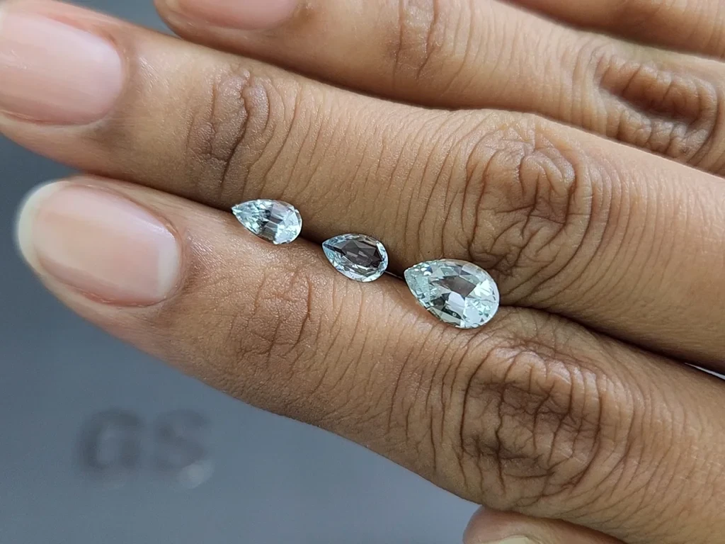 Ensemble aigues-marines taille poire, 1,84 carat, Madagascar Image №2