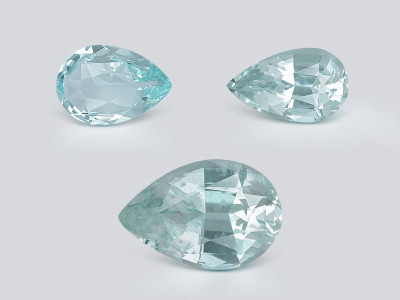 Ensemble aigues-marines taille poire, 1,84 carat, Madagascar photo