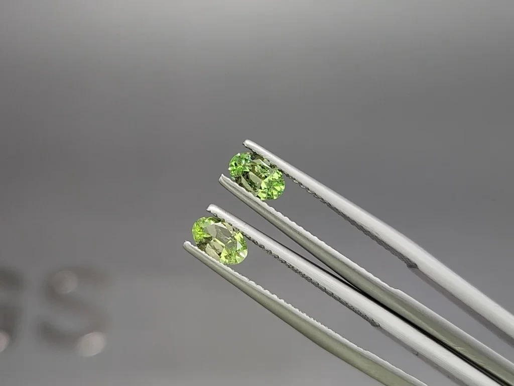 Une paire de grenats tsavorites de taille ovale 0,82 carats, Tanzanie Image №3