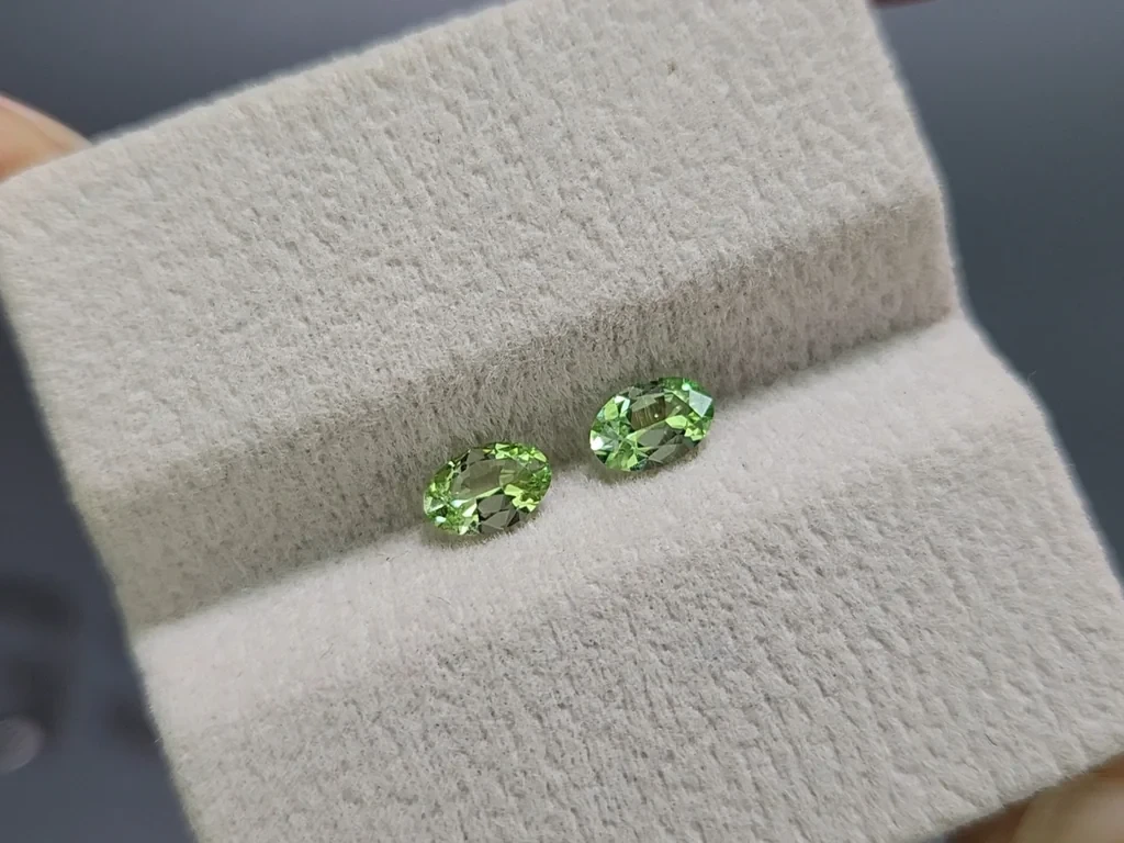 Une paire de grenats tsavorites de taille ovale 0,82 carats, Tanzanie Image №4
